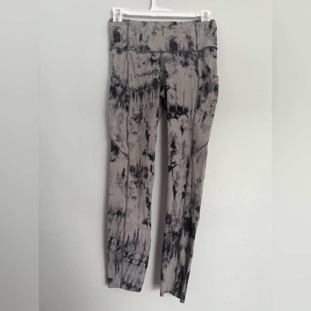 Lululemon Fast and Free Tight II Game Day Dark Chrome Black Multi - Picture 2 of 8